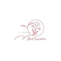 esthetisch kunst bloem nerium logo ontwerp vector