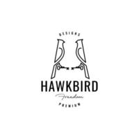 tweeling havik vogel logo ontwerp vector