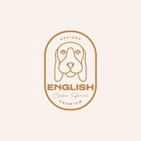 hond Engels cocker spaniel wijnoogst logo vector