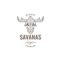 savana hert beest hoofd toeter logo ontwerp vector
