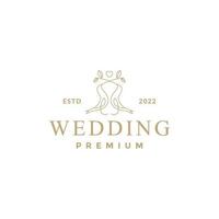 esthetisch vogelstand bruiloft logo ontwerp vector