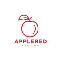 abstract modern kleur rood appel fruit logo vector