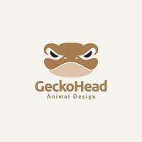 schattig hoofd gekko logo ontwerp vector