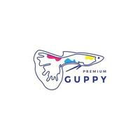 lijnen abstract guppy vis logo ontwerp vector