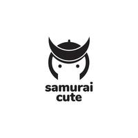 portret samurai schattig logo ontwerp vector