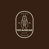 cicadidae insect insigne logo ontwerp vector