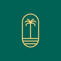 hipster gekleurde palm of kokosnoot boom insigne logo ontwerp vector