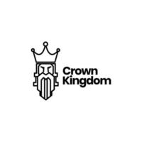 oud Mens baard koning kroon logo ontwerp vector