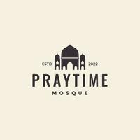 hipster moskee met koepel logo ontwerp vector