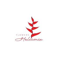 rood bloem heliconia logo ontwerp vector