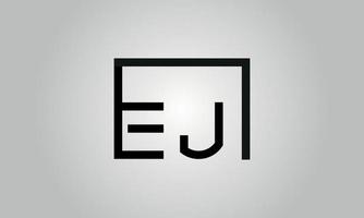 brief ej logo ontwerp. ej logo met plein vorm in zwart kleuren vector vrij vector sjabloon.