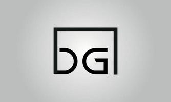 brief dg logo ontwerp. dg logo met plein vorm in zwart kleuren vector vrij vector sjabloon.