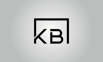 brief kb logo ontwerp. kb logo met plein vorm in zwart kleuren vector vrij vector sjabloon.