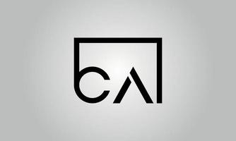 brief ca logo ontwerp. ca logo met plein vorm in zwart kleuren vector vrij vector sjabloon.