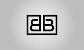 brief bb logo ontwerp. bb logo met plein vorm in zwart kleuren vector vrij vector sjabloon.