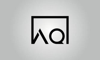 brief aq logo ontwerp. aq logo met plein vorm in zwart kleuren vector vrij vector sjabloon.