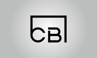 brief cb logo ontwerp. cb logo met plein vorm in zwart kleuren vector vrij vector sjabloon.