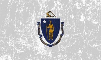Massachusetts staat grunge vlag. vector illustratie.