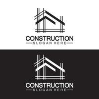 bouw, huis reparatie, en gebouw concept logo ontwerp, huis gebouw bouw vector logo sjabloon