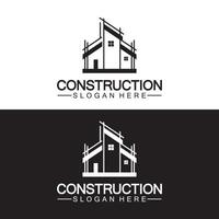 bouw, huis reparatie, en gebouw concept logo ontwerp, huis gebouw bouw vector logo sjabloon