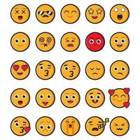 een verzameling van twintig schattig emoticons vector