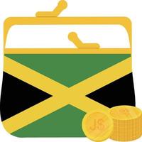 Jamaica vlag vector hand getekende vlag, Jamaicaanse dollar vector hand getekende vlag