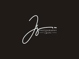 letter js handtekening logo sjabloon vector