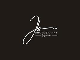 brief jb handtekening logo sjabloon vector