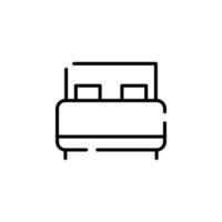 bed, slaapkamer stippel lijn icoon vector illustratie logo sjabloon. geschikt voor veel doeleinden.