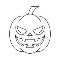 vector lijn icoon van spookachtig pompoen net zo symbool van halloween. schets teken voor web plaatsen, appjes, advertenties, winkels. modern minimalistisch monochroom geïsoleerd beeld en bewerkbare beroerte