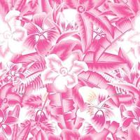 roze monochromatisch tropisch abctract bloemen naadloos patroon met banaan varen bladeren en planten gebladerte Aan wit achtergrond. interieur behang. modieus prints textuur. bloemen achtergrond. herfst vector