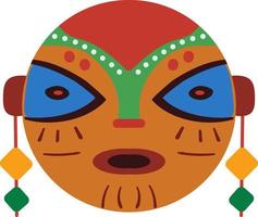 houten Afrikaanse masker met decoratie in vlak naief stijl vector