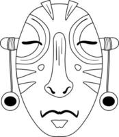 houten Afrikaanse masker met Gesloten ogen vector