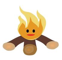 schattig tekenfilm brand Aan hout. vector illustratie.