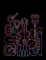 muziek- instrumenten neon kleuren ontwerp vector