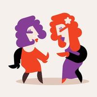 twee dansen Dames vector illustratie