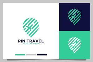 pin reizen met vlak modern logo ontwerp vector