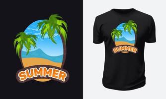 zomer en strand t overhemd ontwerp vector