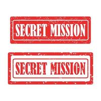 geheim missie rood postzegel tekst Aan wit achtergrond vector