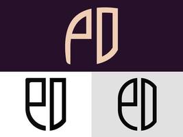 creatief eerste brieven po logo ontwerpen bundel. vector