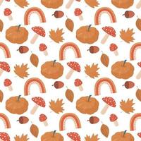 herfst patroon met pompoenen vector
