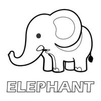 olifant kleur bladzijde, een deel van dier kleur boek. kleur de olifant Bij de dezelfde tijd kan worden gebruikt voor dier herkenning vector