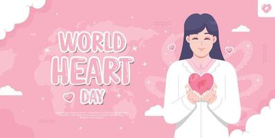 wereld hart dag concept illustratie vector