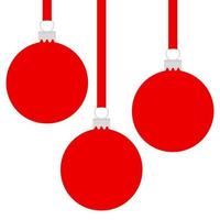 rood Kerstmis bal Aan lint . vector illustratie