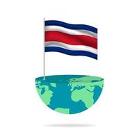 costa rica vlag pool Aan wereldbol. vlag golvend in de omgeving van de wereld. gemakkelijk bewerken en vector in groepen. nationaal vlag vector illustratie Aan wit achtergrond.