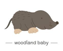 vector hand- getrokken vlak baby wrat. grappig bos- dier icoon. schattig Woud dierlijk illustratie voor kinderen ontwerp, afdrukken, schrijfbehoeften