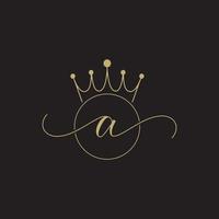 luxe kroon een eerste brief logo ontwerp vector
