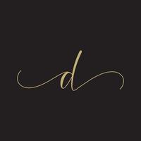 luxe brief d logo ontwerp vector