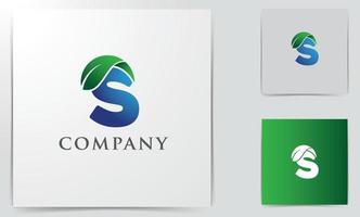 s brief eerste biologisch logo ontwerp vector