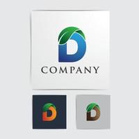 d brief biologisch blad logo ontwerp vector